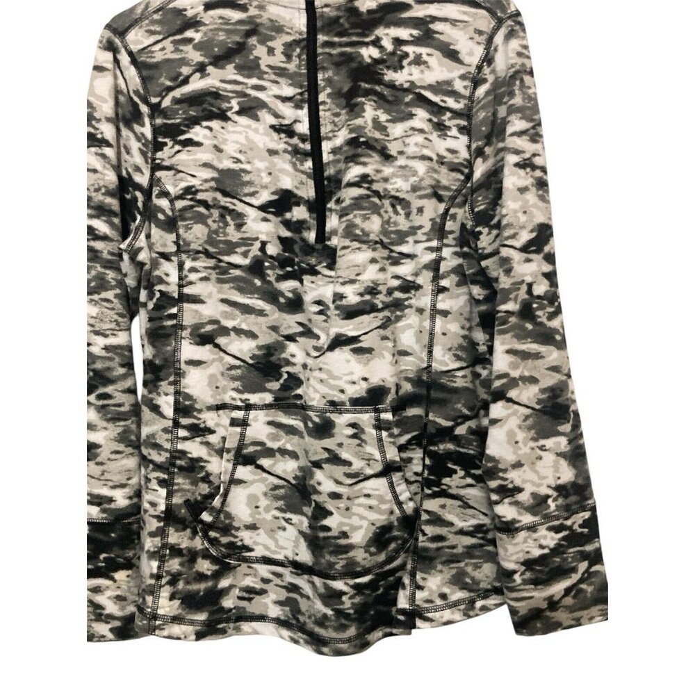 Exertek Women’s Size 1X Black Gray White Camouflage 1/4 Zip Activewear Top L/S - Picture 3 of 6